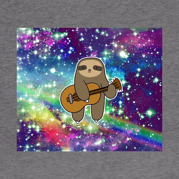 Guitar Sloth Rainbow Space by saradaboru